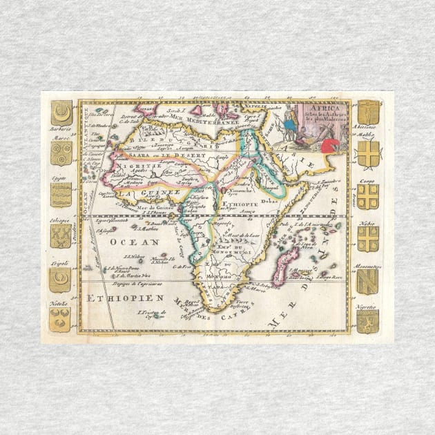 Vintage Map of Africa (1710) by Bravuramedia